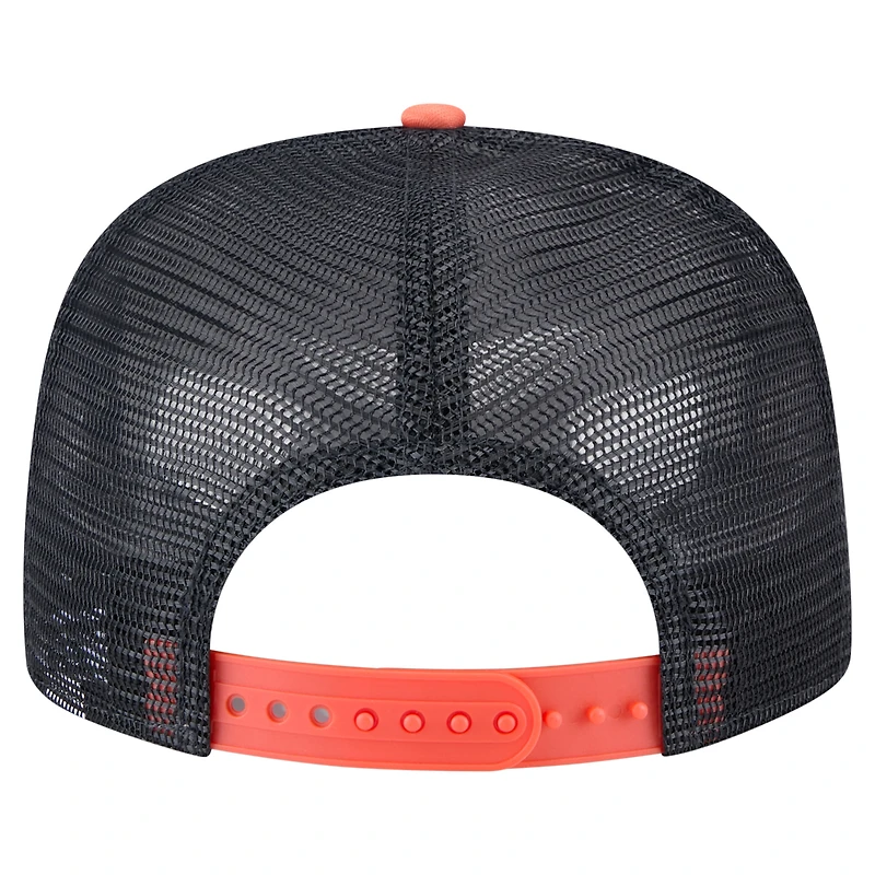 Casquette snapback New Era 9FIFTY blanche/orange pour homme, motif rétro des Astros de Houston