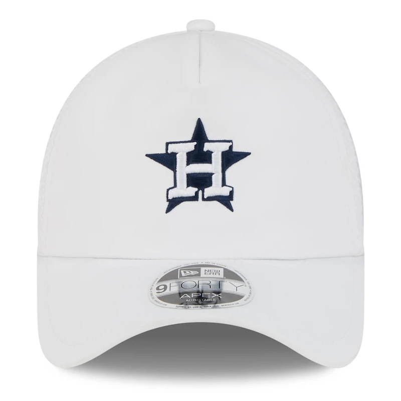 Men's New Era Orange Houston Astros 2026 Batting Practice Apex 9FORTY Adjustable Trucker Hat