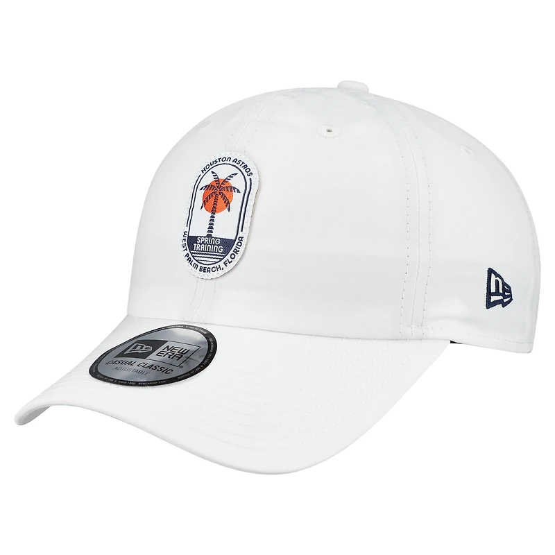 Casquette New Era blanche pour homme, Houston Astros, pack d'entraînement de printemps 2026, modèle Icon, classique et décontractée, ajustable.