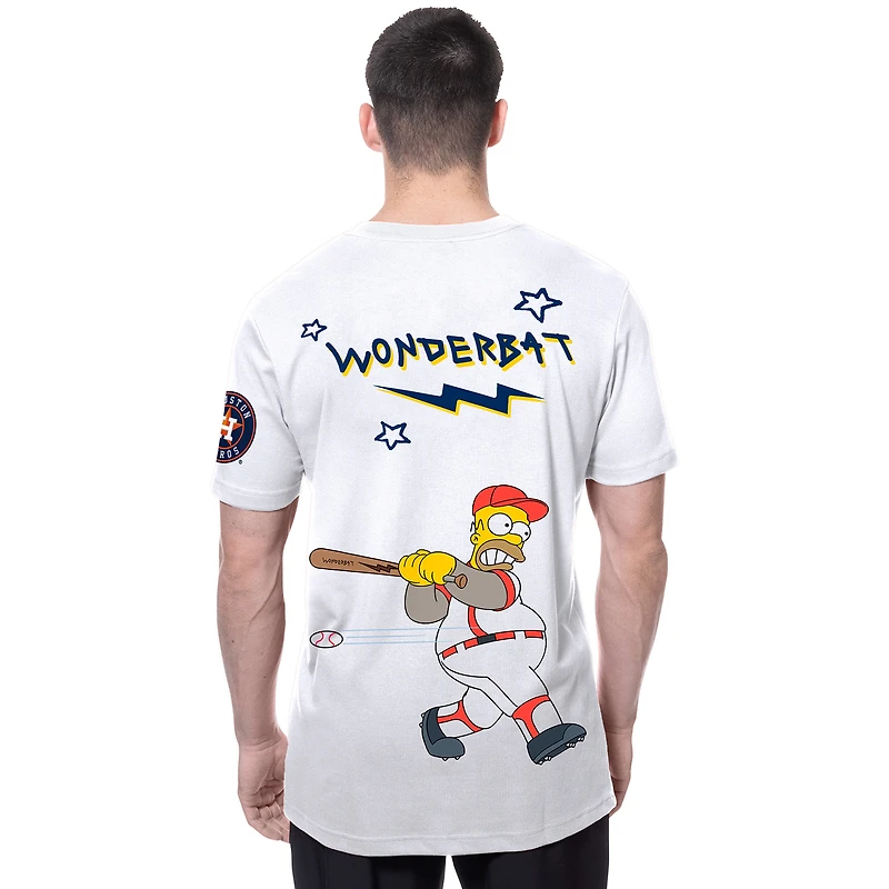 Men's New Era White Houston Astros MLB x Simpsons Homer Wonderbat T-Shirt