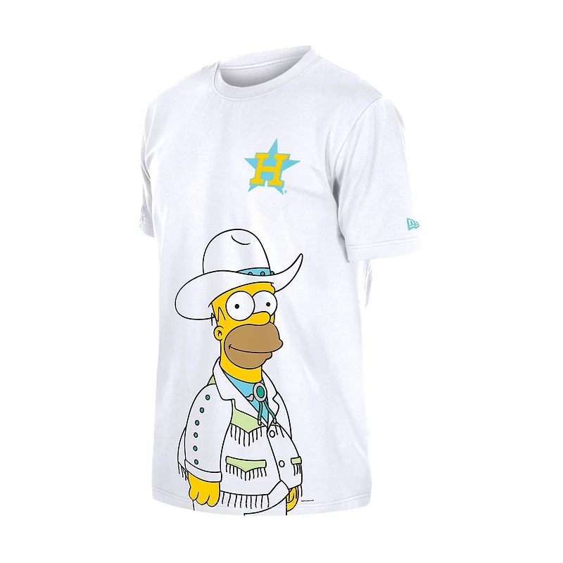 T-shirt New Era blanc pour homme Houston Astros MLB x Simpsons Local