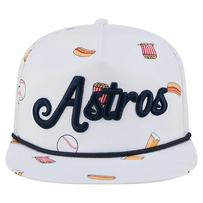 Casquette ajustable New Era blanche Houston Astros Team Cheer Rope 19TWENTY pour homme