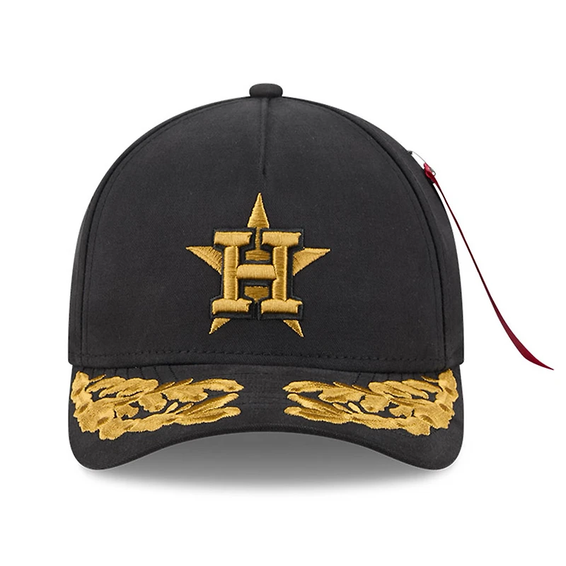 Casquette ajustable A-Frame 9FORTY olive des Astros de Houston pour homme New Era x Alpha Industries