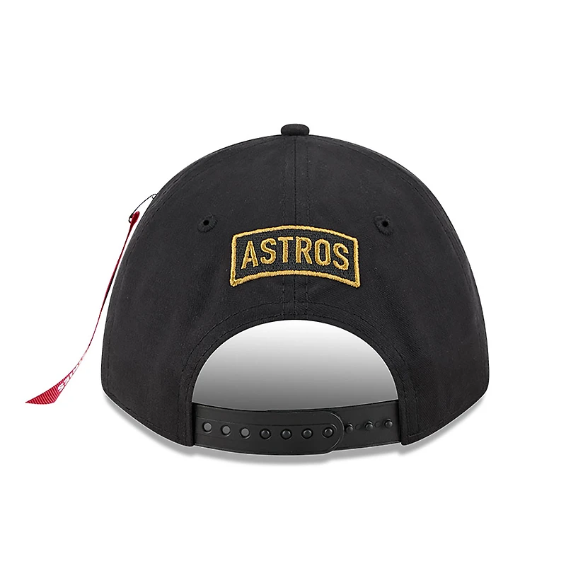 Men's New Era x Alpha Industries  Olive Houston Astros A-Frame 9FORTY Adjustable Hat