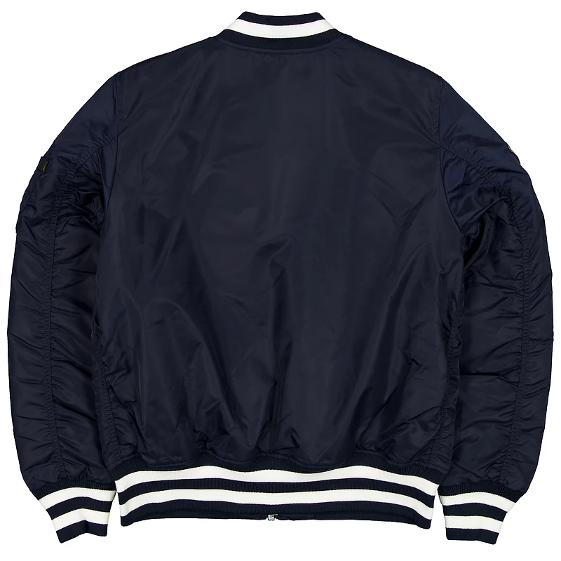 Men's New Era x Alpha Industries Navy Houston Astros Full-Zip Bomber Jacket