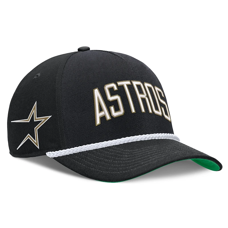 Casquette ajustable Nike Rise noire Houston Astros Cooperstown Collection pour homme