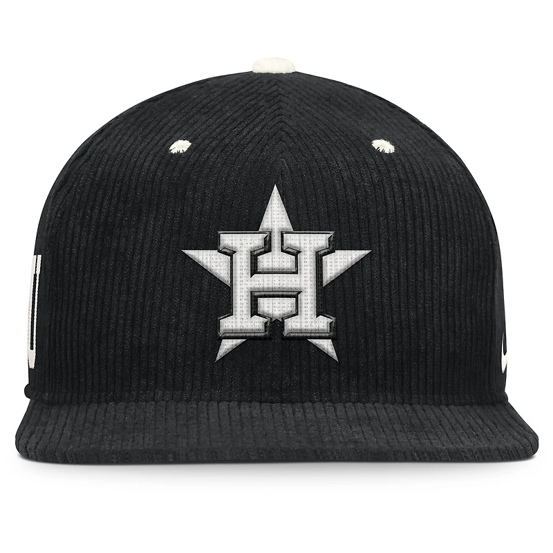 Men's Nike  Black Houston Astros Pro Corduroy Structured Snapback Hat