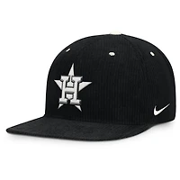 Casquette structurée à fermeture snapback Nike noire Houston Astros Pro en velours côtelé pour homme