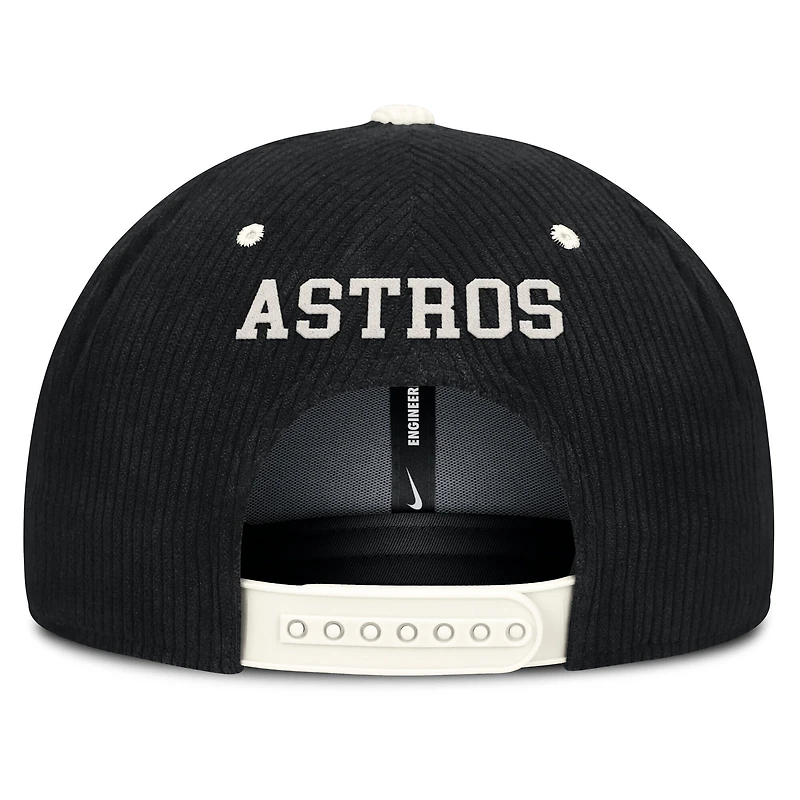 Men's Nike  Black Houston Astros Pro Corduroy Structured Snapback Hat