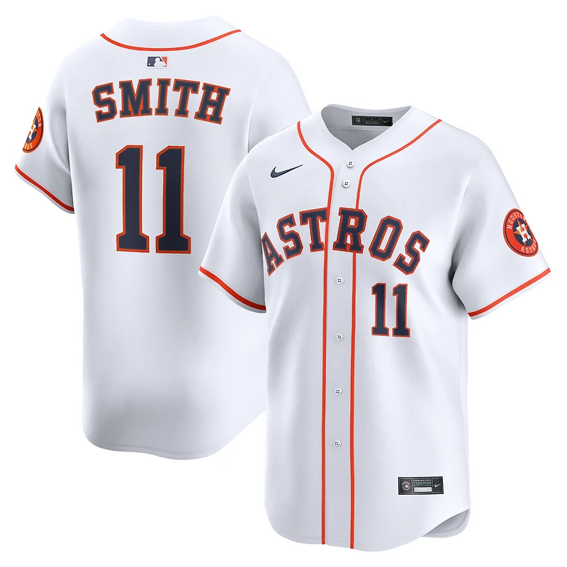 Maillot Nike Cam Smith n° 11 blanc pour homme des Astros de Houston, édition limitée à domicile