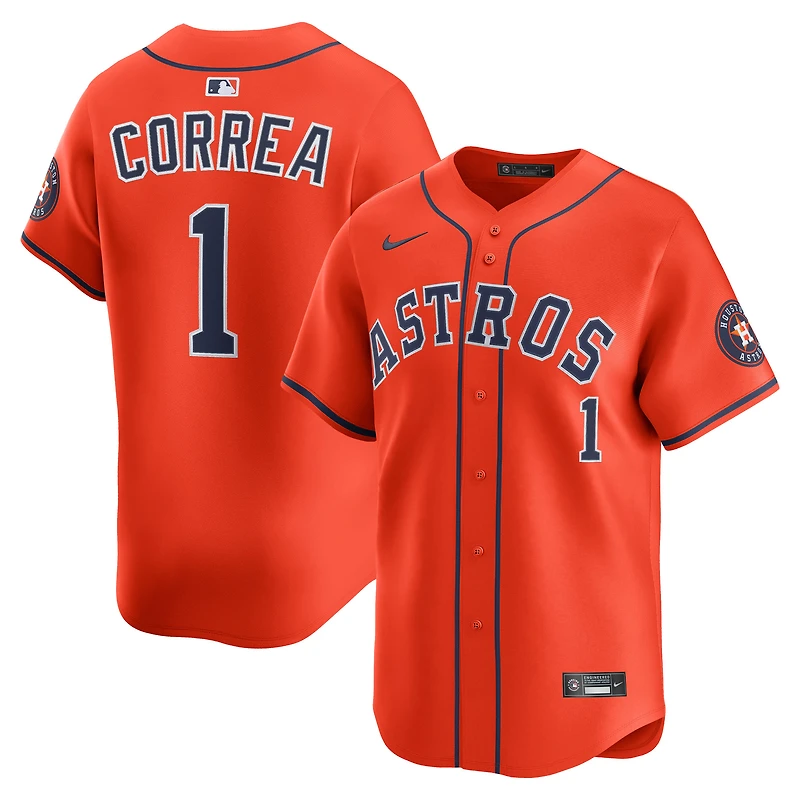 Maillot de joueur alternatif Nike Carlos Correa orange des Astros Houston pour homme, édition limitée