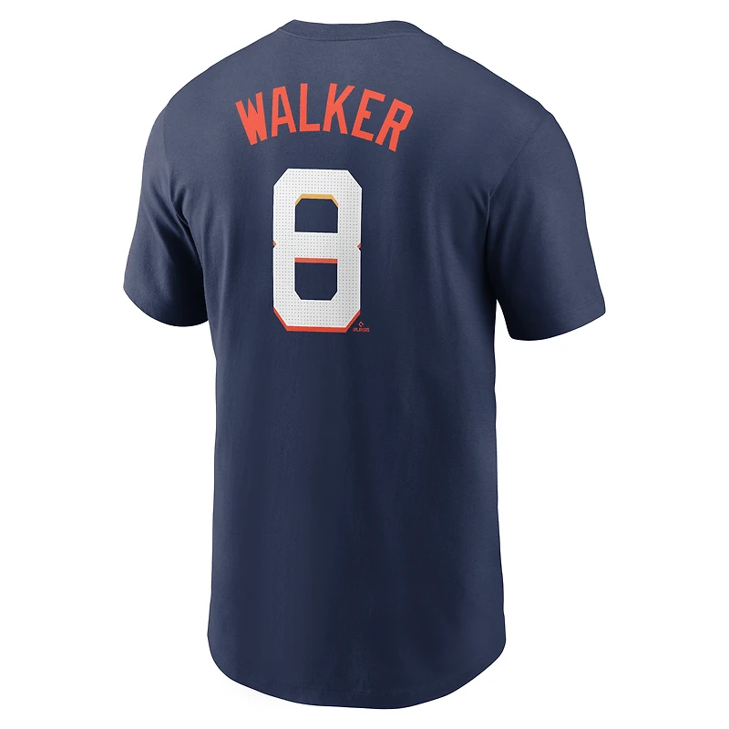 T-shirt Nike Christian Walker bleu marine Houston Astros 2025 City Connect Fuse avec nom et numéro