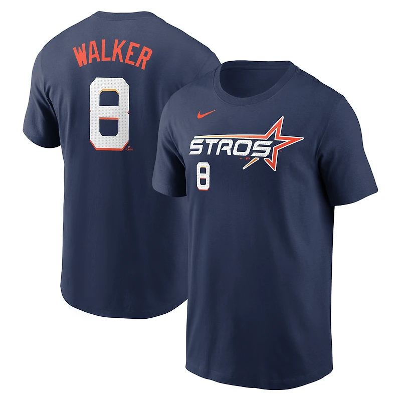 T-shirt Nike Christian Walker bleu marine Houston Astros 2025 City Connect Fuse avec nom et numéro