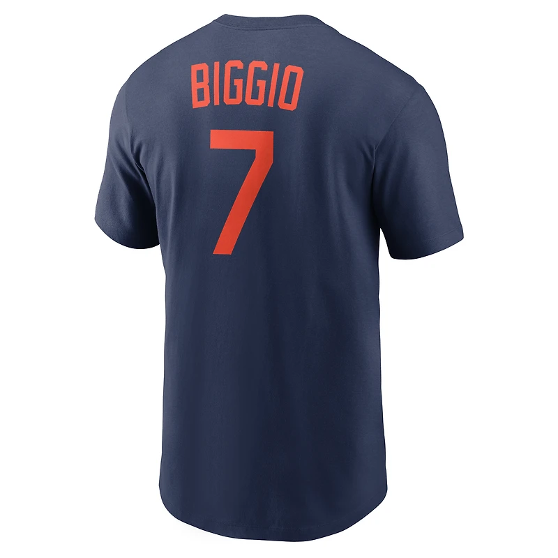 Men's Nike Craig Biggio Navy Houston Astros Cooperstown Collection Name & Number T-Shirt