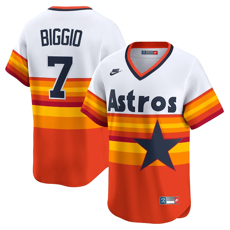 Men's Nike Craig Biggio White Houston Astros Throwback Cooperstown Collection Limited Player Jersey
