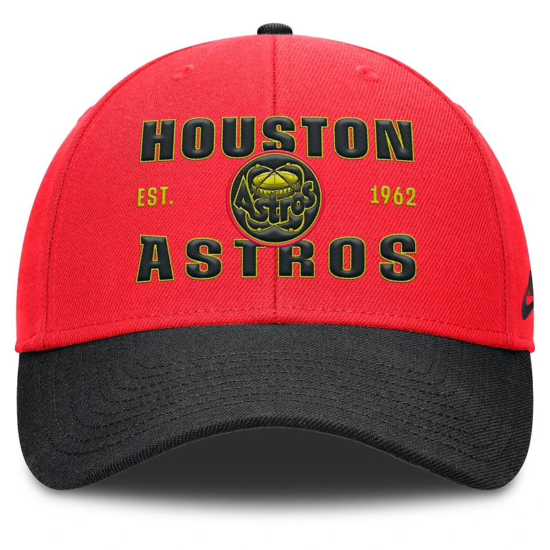 Men's Nike Crimson/Black Houston Astros Neon 90s Rise Adjustable Hat