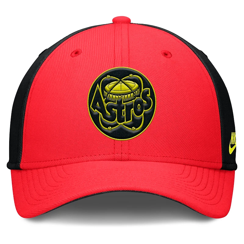 Casquette Nike Houston Astros Neon 90s Rise SwooshFlex pour homme, cramoisi/noir