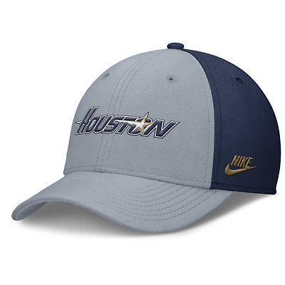 Casquette Nike Performance Flex gris/bleu marine Houston Astros Rise Swoosh pour homme