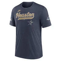 Men's Nike Heather Navy Houston Astros Cooperstown Collection Eras Tri-Blend T-Shirt