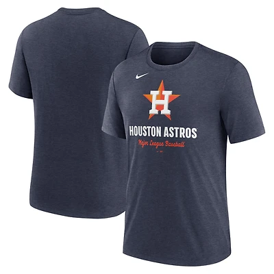 T-shirt Nike bleu marine chiné pour homme avec logo des Astros de Houston