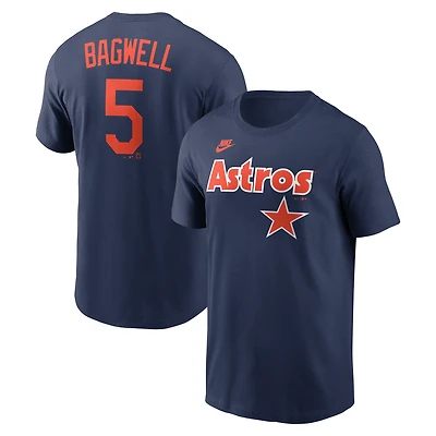 T-shirt homme Nike Jeff Bagwell bleu marine Houston Astros Cooperstown Collection avec nom et numéro