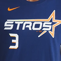 T-shirt Nike Jeremy Peña bleu marine Houston Astros 2025 City Connect Fuse avec nom et numéro