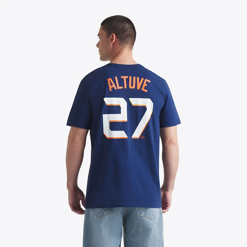 T-shirt Nike Jose Altuve bleu marine Houston Astros 2025 City Connect Fuse avec nom et numéro