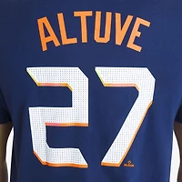 T-shirt Nike Jose Altuve bleu marine Houston Astros 2025 City Connect Fuse avec nom et numéro