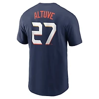 T-shirt Nike Jose Altuve bleu marine Houston Astros 2025 City Connect Fuse avec nom et numéro