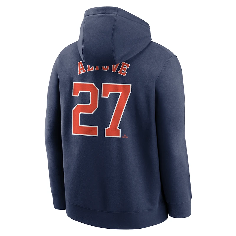 Sweat à capuche Nike Jose Altuve bleu marine Houston Astros Player Name & Number Club Fleece Pullover pour homme