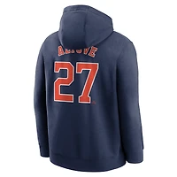 Sweat à capuche Nike Jose Altuve bleu marine Houston Astros Player Name & Number Club Fleece Pullover pour homme