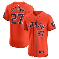 Maillot de joueur Nike Jose Altuve Orange Houston Astros Alternate Elite Sponsor Patch pour hommes