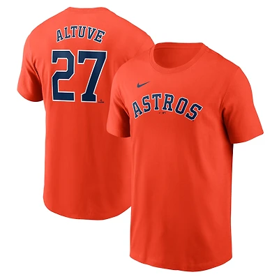 T-shirt Nike Jose Altuve orange Houston Astros Fuse pour homme avec nom et numéro
