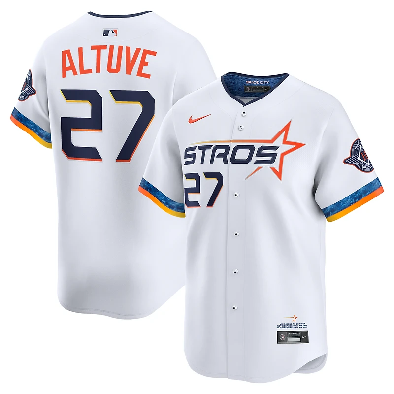 Men's Nike Jose Altuve White Houston Astros 2025 City Connect Limited Player Jersey
