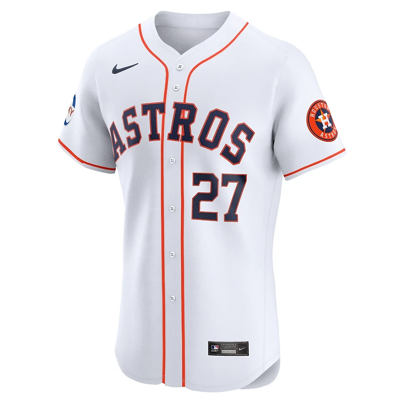 Men's Nike Jose Altuve White Houston Astros Home Elite Sponsor Patch Player Jersey