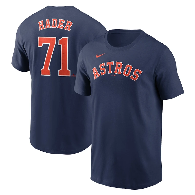 Men's Nike Josh Hader Navy Houston Astros Fuse Name & Number T-Shirt