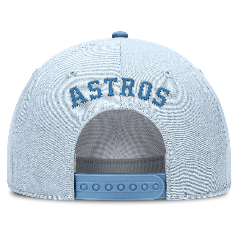 Casquette ajustable Nike Rise Dri-Fit bleu clair pour homme des Astros de Houston