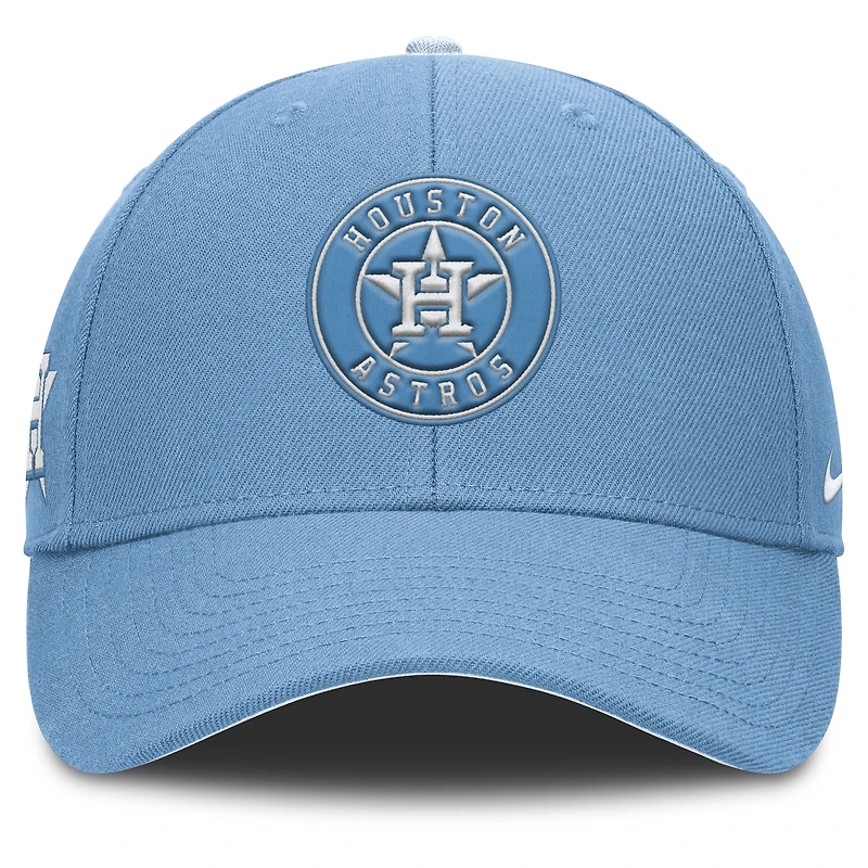 Casquette ajustable Nike Rise Dri-Fit bleu clair pour homme des Astros de Houston