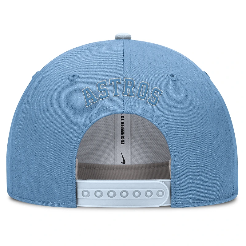 Casquette ajustable Nike Rise Dri-Fit bleu clair pour homme des Astros de Houston