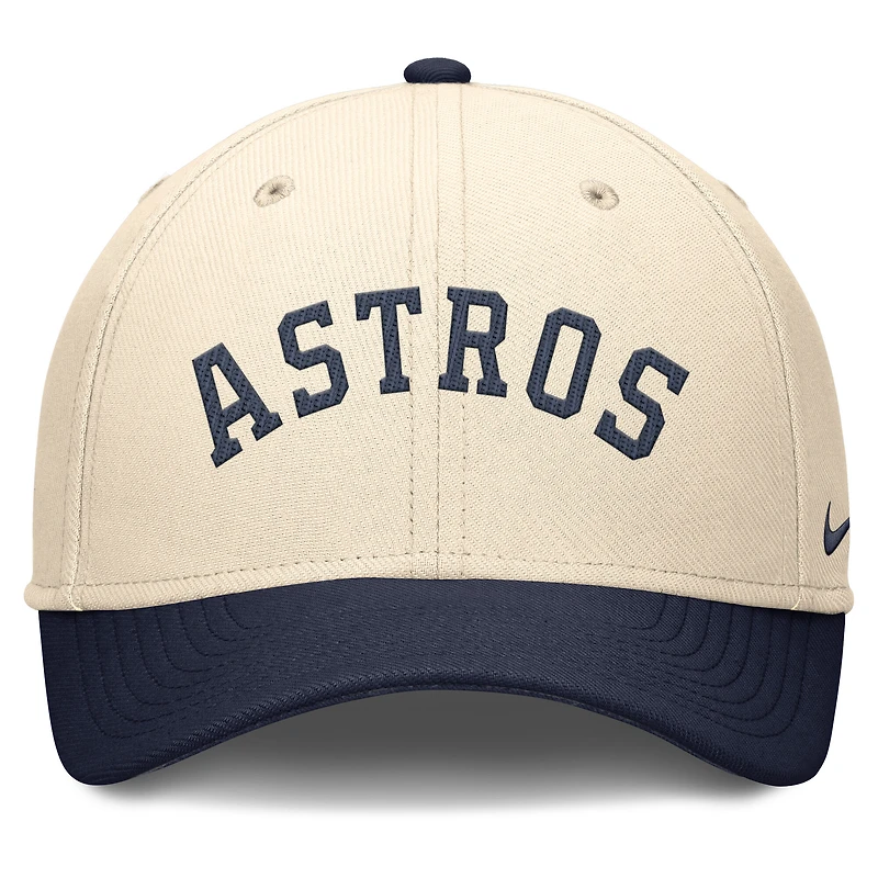 Casquette Nike Performance Flex Statement Rise pour homme, couleur naturelle/bleu marine, des Astros de Houston