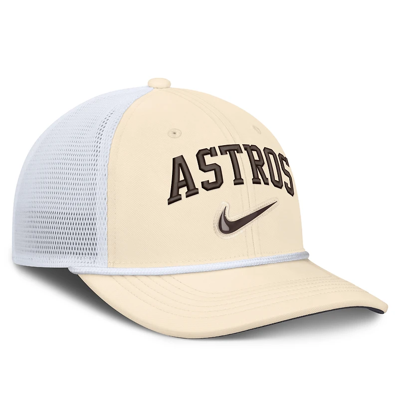 Men's Nike Natural/White Houston Astros Rise Dri-FIT Trucker Adjustable Hat​