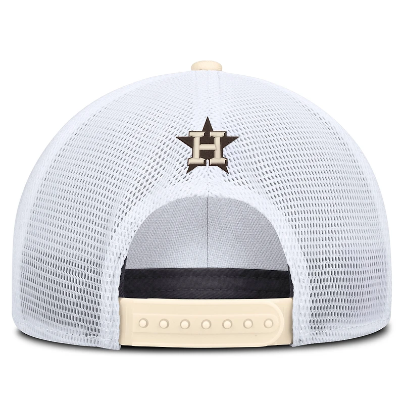 Casquette trucker ajustable Nike Houston Astros Rise Dri-FIT naturelle/blanche pour homme