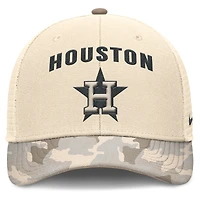 Men's Nike Natural Houston Astros Camo Natural Pack Rise Adjustable Trucker Hat