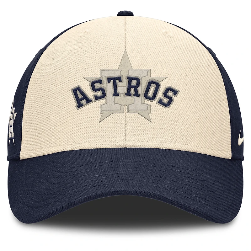 Casquette ajustable Nike Statement Club Performance pour homme, bleu marine/naturel, Houston Astros