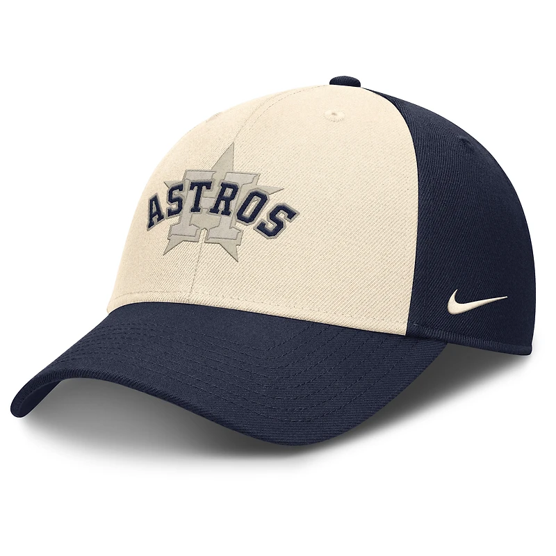 Casquette ajustable Nike Statement Club Performance pour homme, bleu marine/naturel, Houston Astros