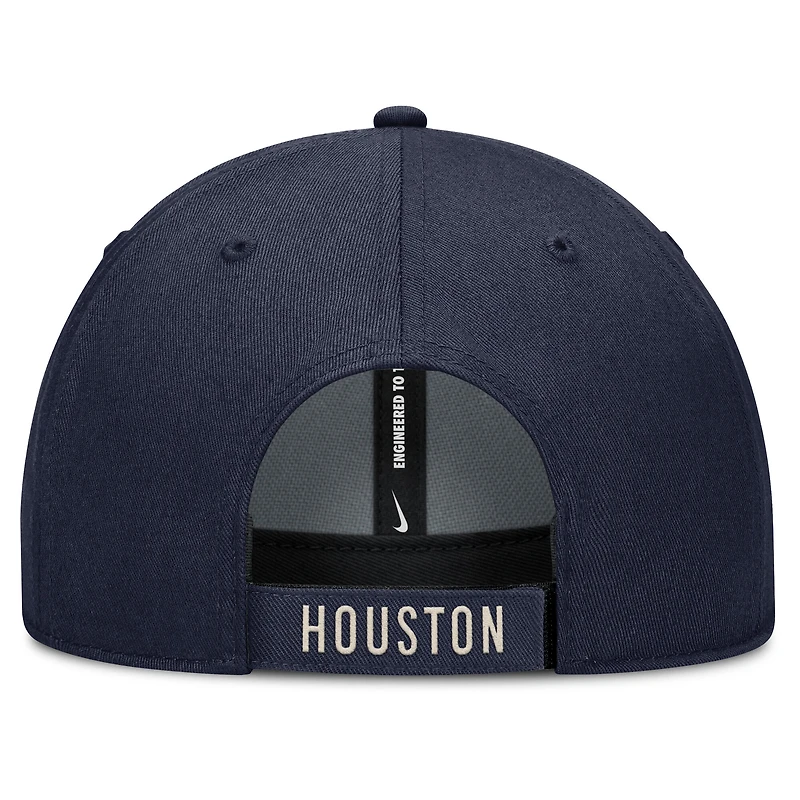 Casquette ajustable Nike Statement Club Performance pour homme, bleu marine/naturel, Houston Astros