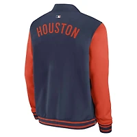 Men's Nike Navy/Orange Houston Astros Authentic Collection Dugout Relaxed Full-Zip Bomber Jacket