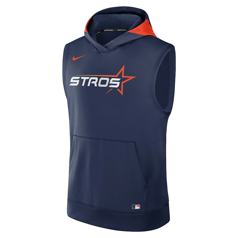 Sweat à capuche sans manches Nike Dri-FIT pour homme, coloris marine Houston Astros, collection City Connect 2025 Authentic.