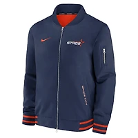 Blouson aviateur Nike bleu marine Houston Astros 2025 City Connect Authentic Collection entièrement zippé pour homme