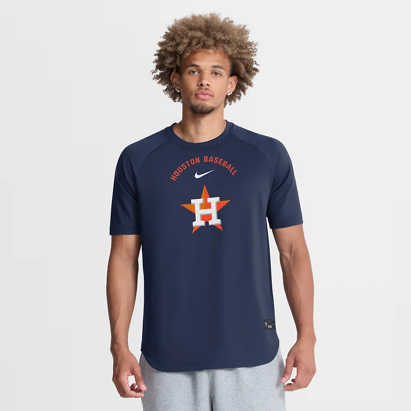 Haut raglan Dri-FIT d'entraînement d'avant-match Nike Authentic Collection Houston Astros, bleu marine, pour homme